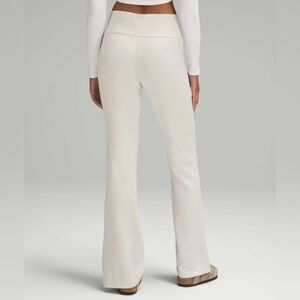 Lululemon Brushed Softstreme Ribbed Zip Flared Pant 32.5" Bone Preppy Bohemian